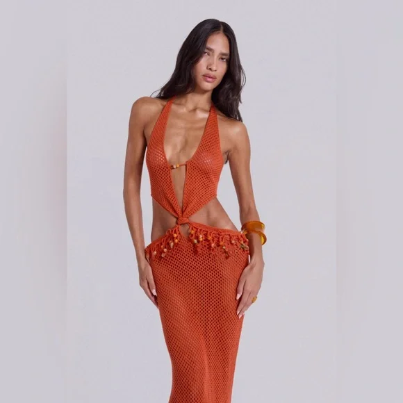 Jaded London Nadia Beaded Crochet Maxi Dress - Picture 5 of 14